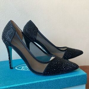 Blue by Betsy Johnson | Elise Rhinestone Studded Mesh Pointed Toe Stiletto Pump